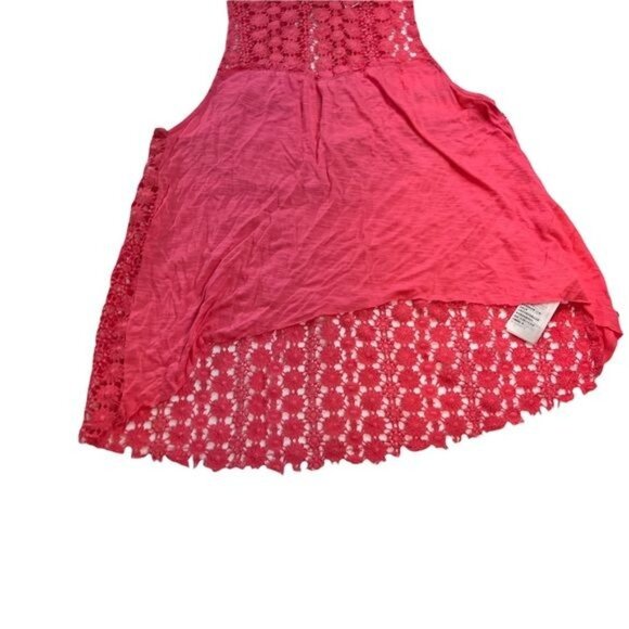 Abercrombie & Fitch Tank Top Womens S‎ Coral Lace Knit High Low Pullover Small - Picture 7 of 10